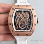 Copy Richard Mille RM 19-01 Rose Gold White Rubber Spider Face Watch_th.jpg